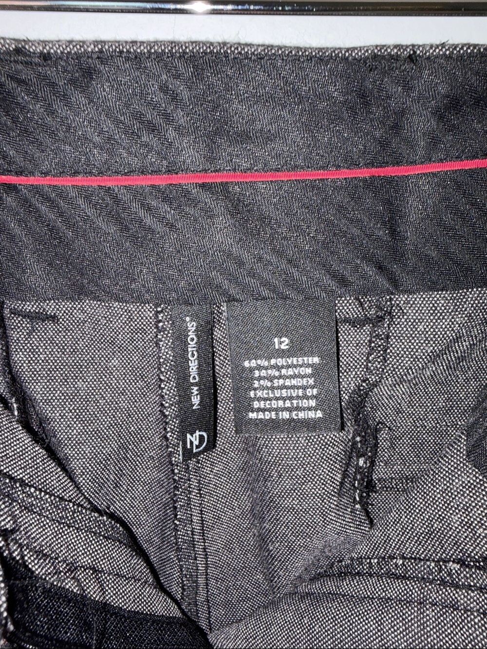 new directions Women's Straight Leg Dress Pants in Charcoal Gray size 12 - Picture 3 of 5